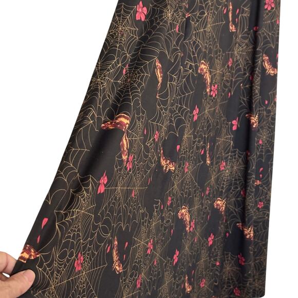 Wax Poetic Raquel Maxi Dress XXL Clarice  Death’s Head Moth Spiderweb Gothic - Picture 6 of 10
